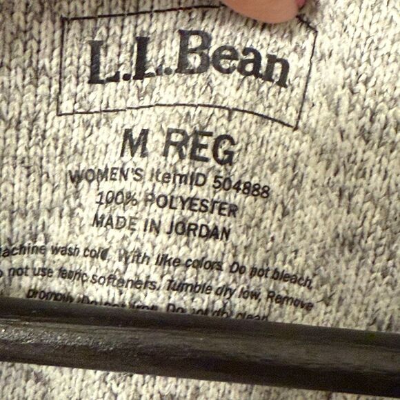 L.L. Bean Grey Sweater Fleece Full-Zip Jacket Women’s Medium - Picture 3 of 5